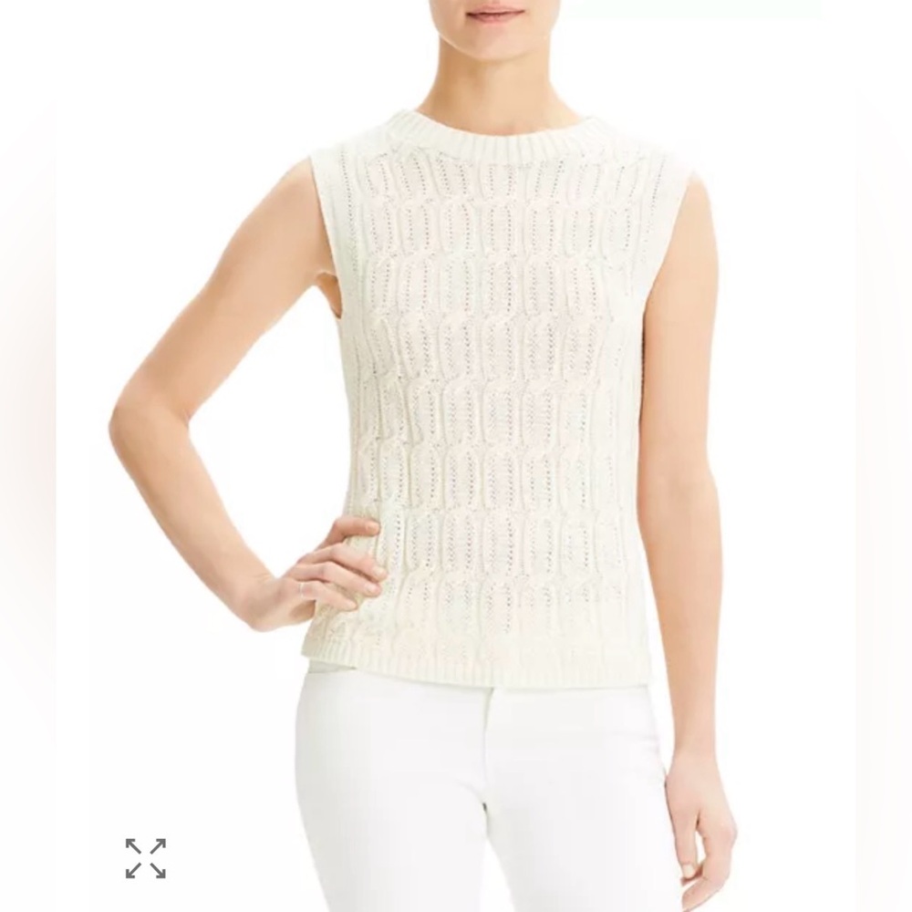NWT THEORY Fit Cable Shell Sweater Small